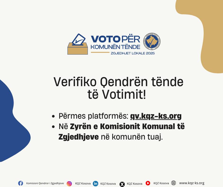 Verifiko Qendrën tuaj të Votimit!